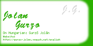 jolan gurzo business card